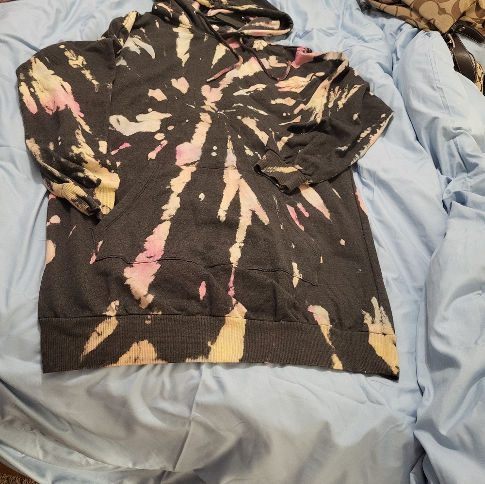No Boundaries Black Tie-Dye Midi Dress - Picture 12 of 13